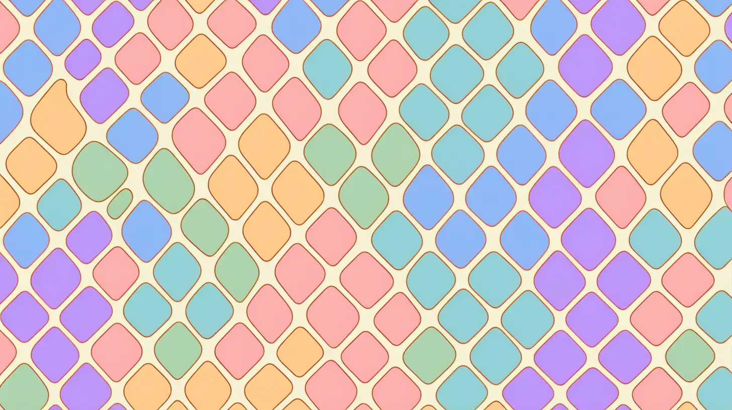 Boho Retro Rainbow Grid Pattern in Pastel Colors