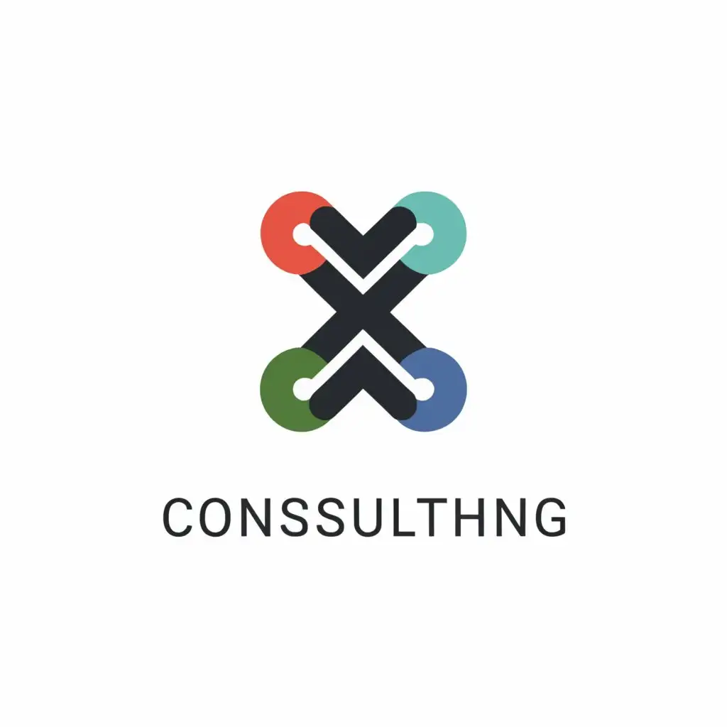 a logo design,with the text "Consulting", main symbol:lines, small circles,Минималистичный,be used in Интернет industry,clear background