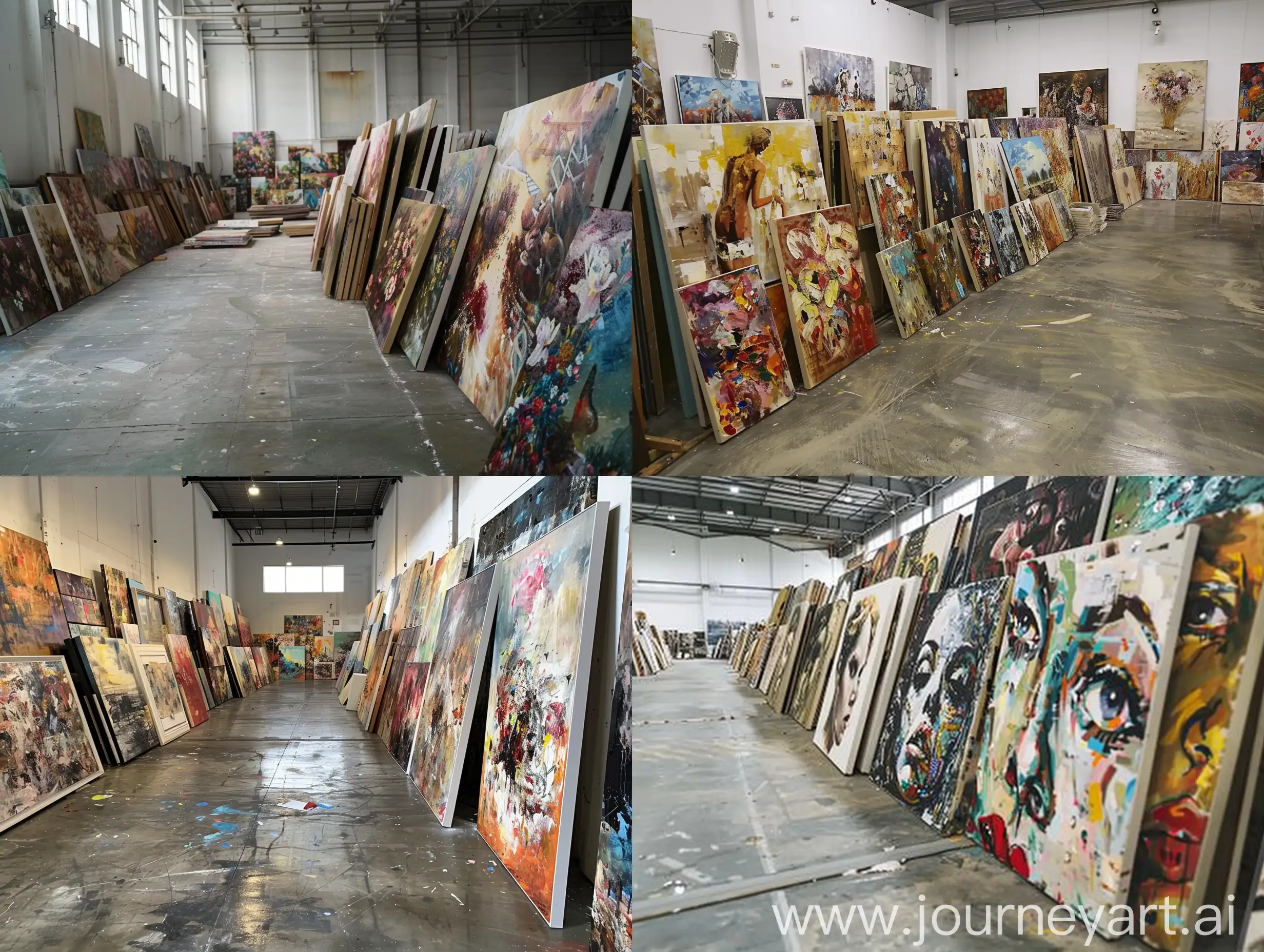 Exquisite-Oversized-Oil-Painting-Factory-with-Rows-of-Abstract-Paintings