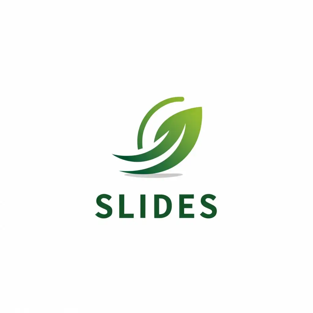 a logo design,with the text "Slides", main symbol:Leaf,Minimalistic,be used in Nonprofit industry,clear background