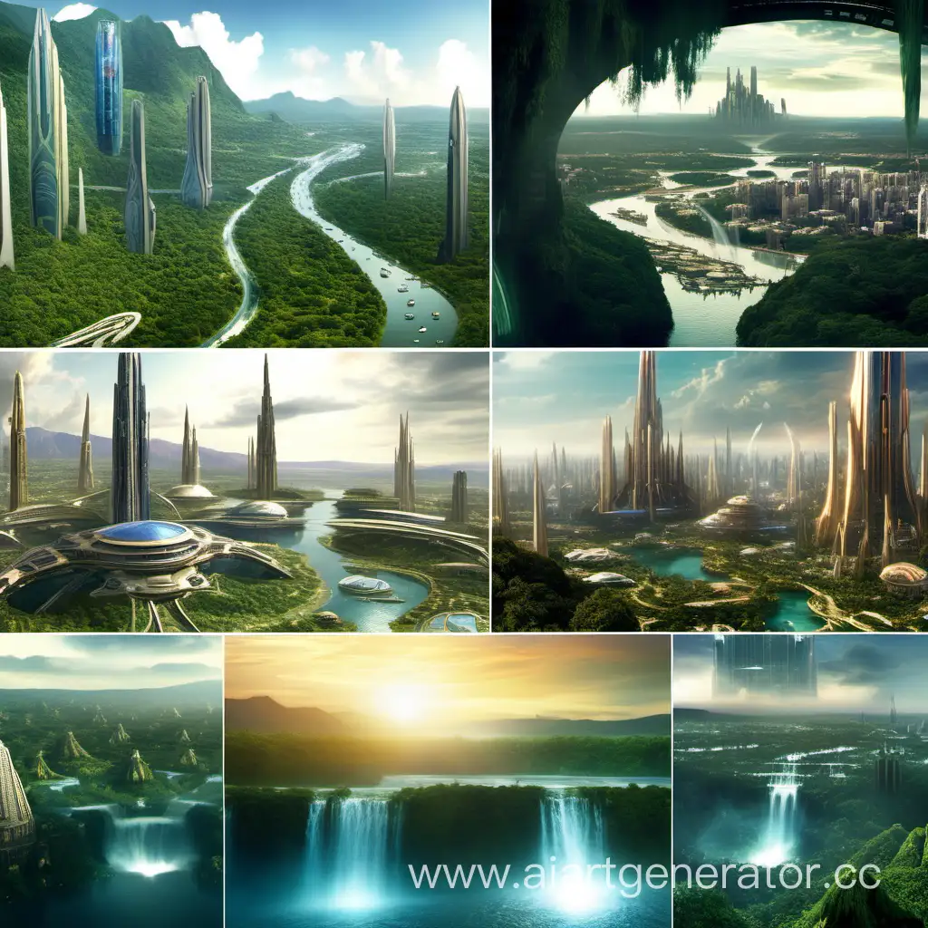 a futuristic city with a river running through it, movie promotional image, oblivion, galactic waterfalls, arcadia, wakanda, movie screenshot from star wars, garden utopia, avatar image, official poster, no greenery, still image from tv series, terrestrial paradise, utopia, tomorrowland