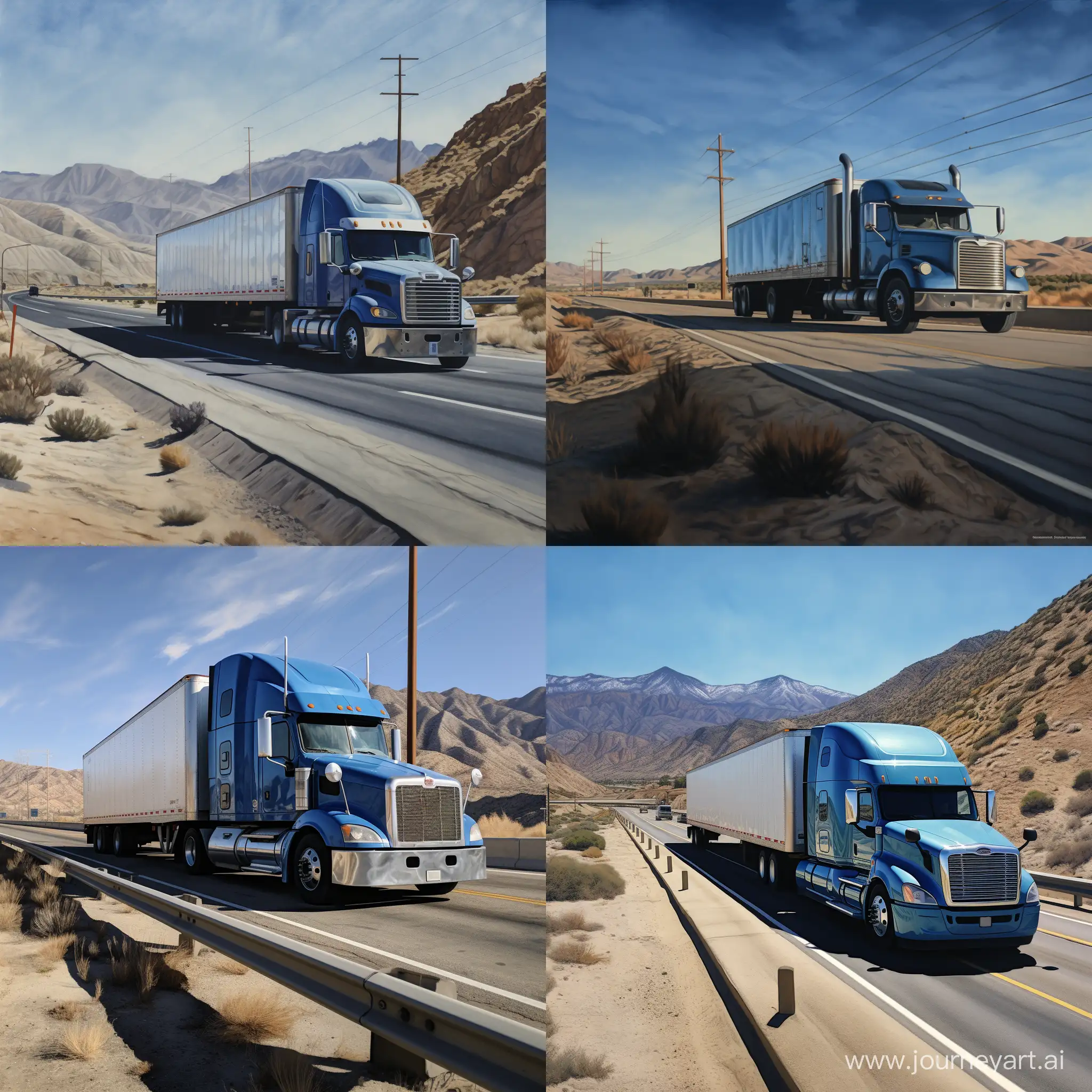 MediumClass-Blue-Truck-Turning-on-Highway