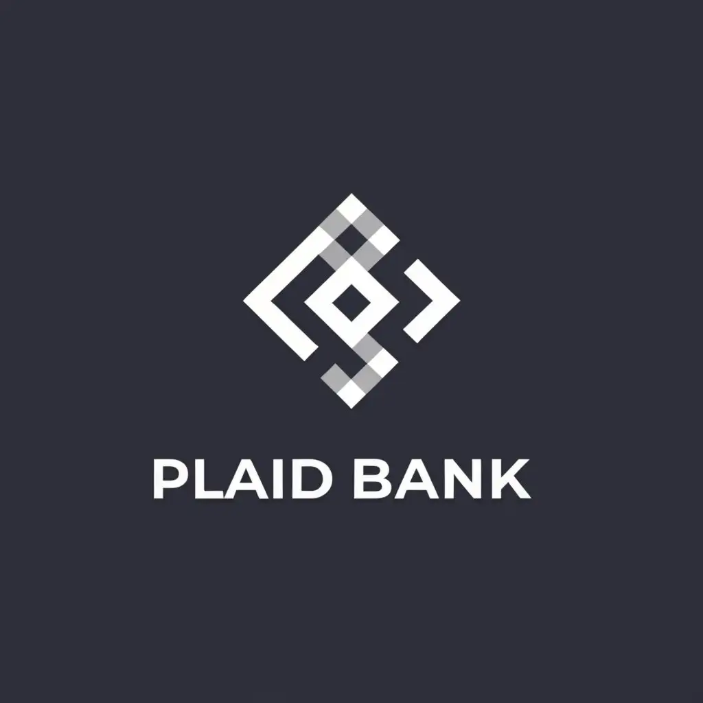 a logo design,with the text "Plaid Bank", main symbol:plaid badge,Minimalistic,be used in Finance industry,clear background