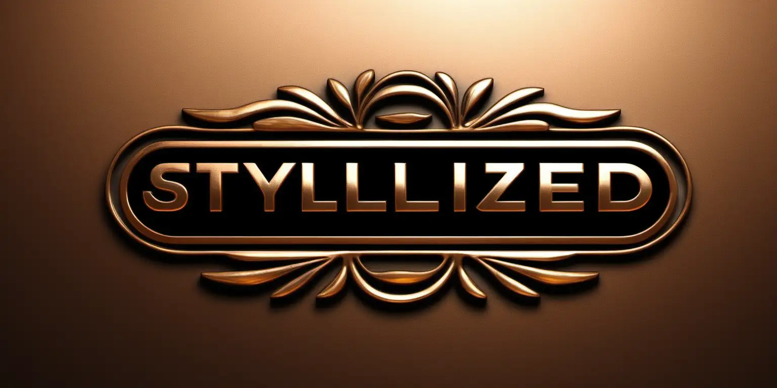 stylized logo in bronze.  black background.  Leave a space to write the company name. 
