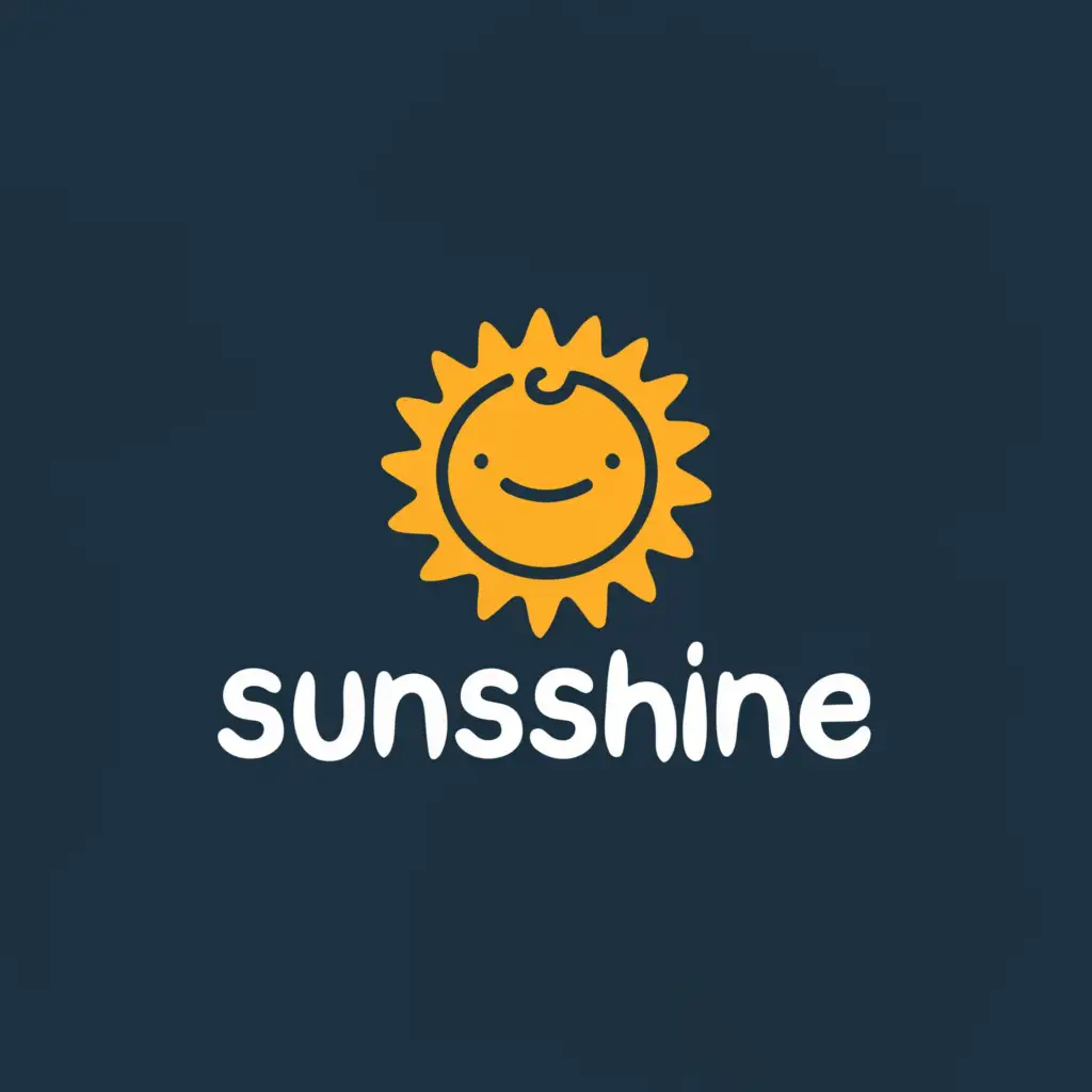 a logo design,with the text "Sunshine", main symbol:Sun. Child.,Moderate,clear background