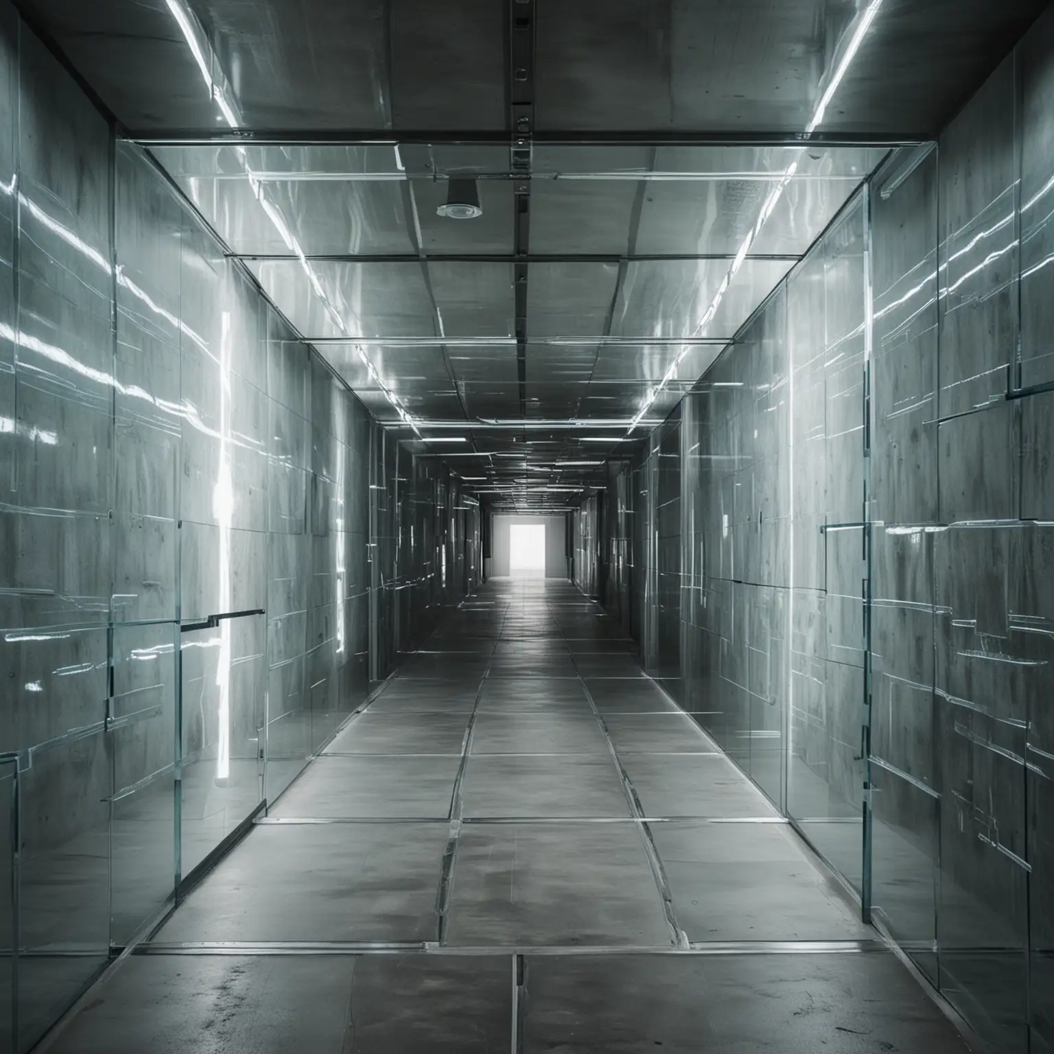 un labyrinthe futuriste en mur de verre