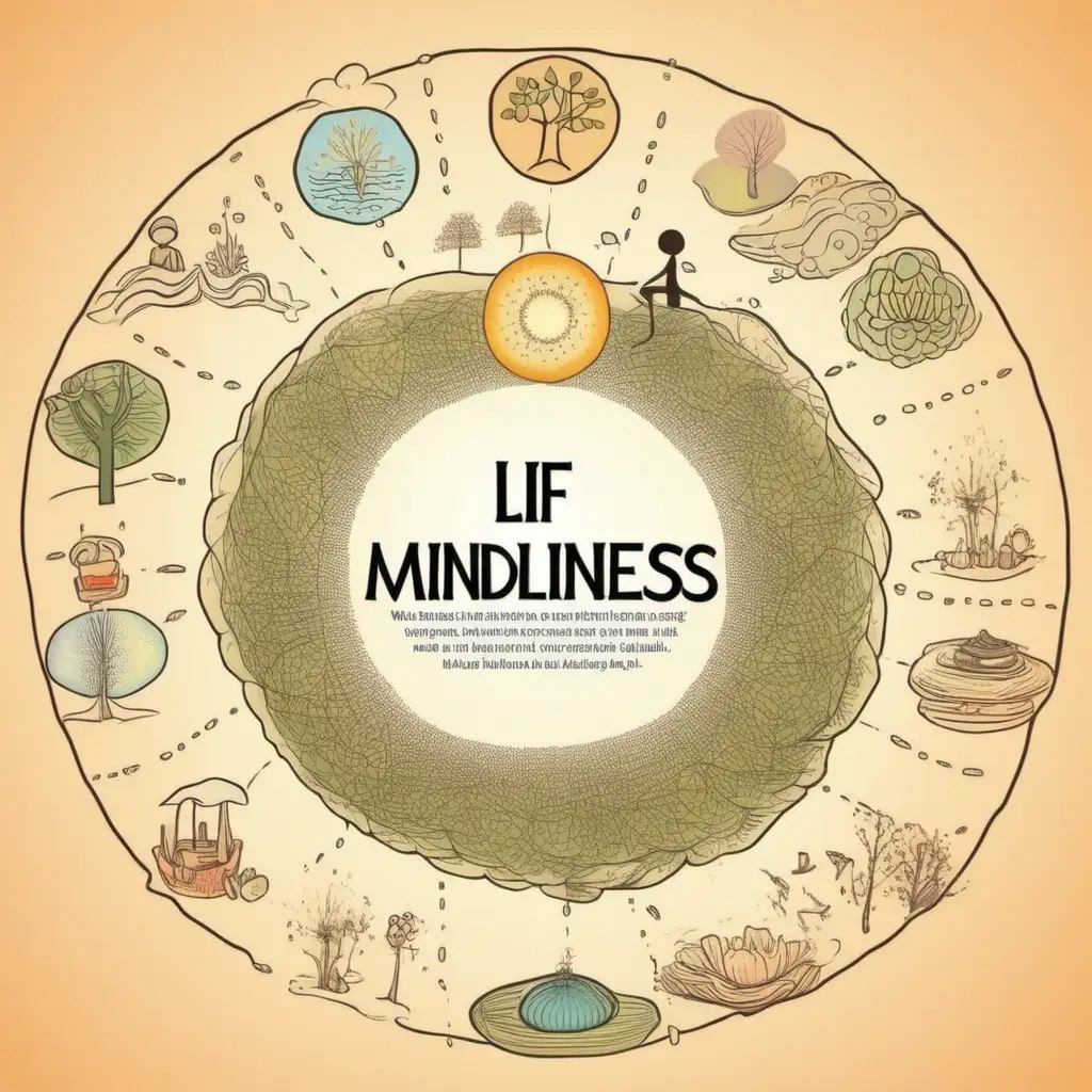 image that describes how everything in life starts with mindfulness. Do not use any text at all, only images