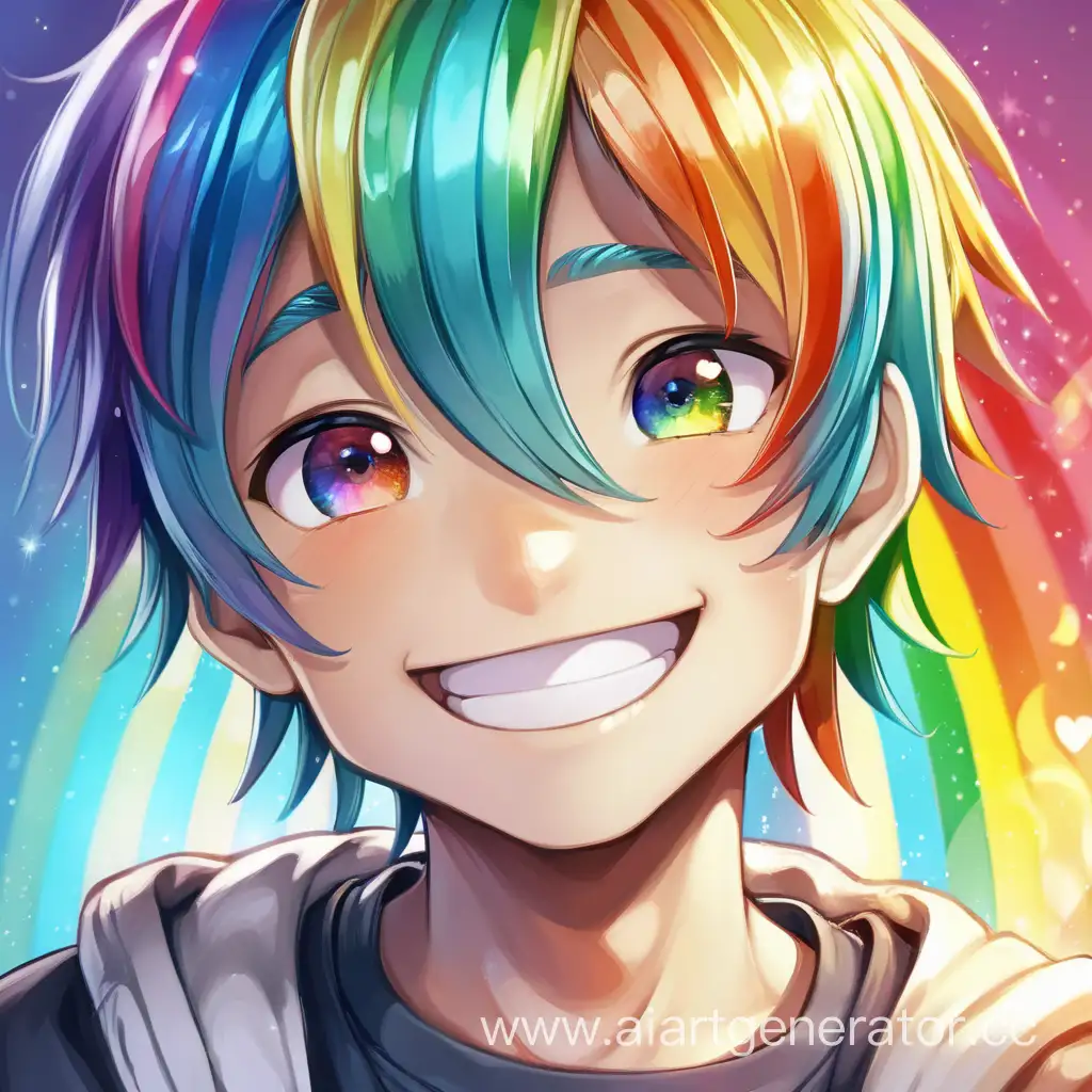 Joyful-Boy-with-Kind-Smile-and-Rainbow-Hair