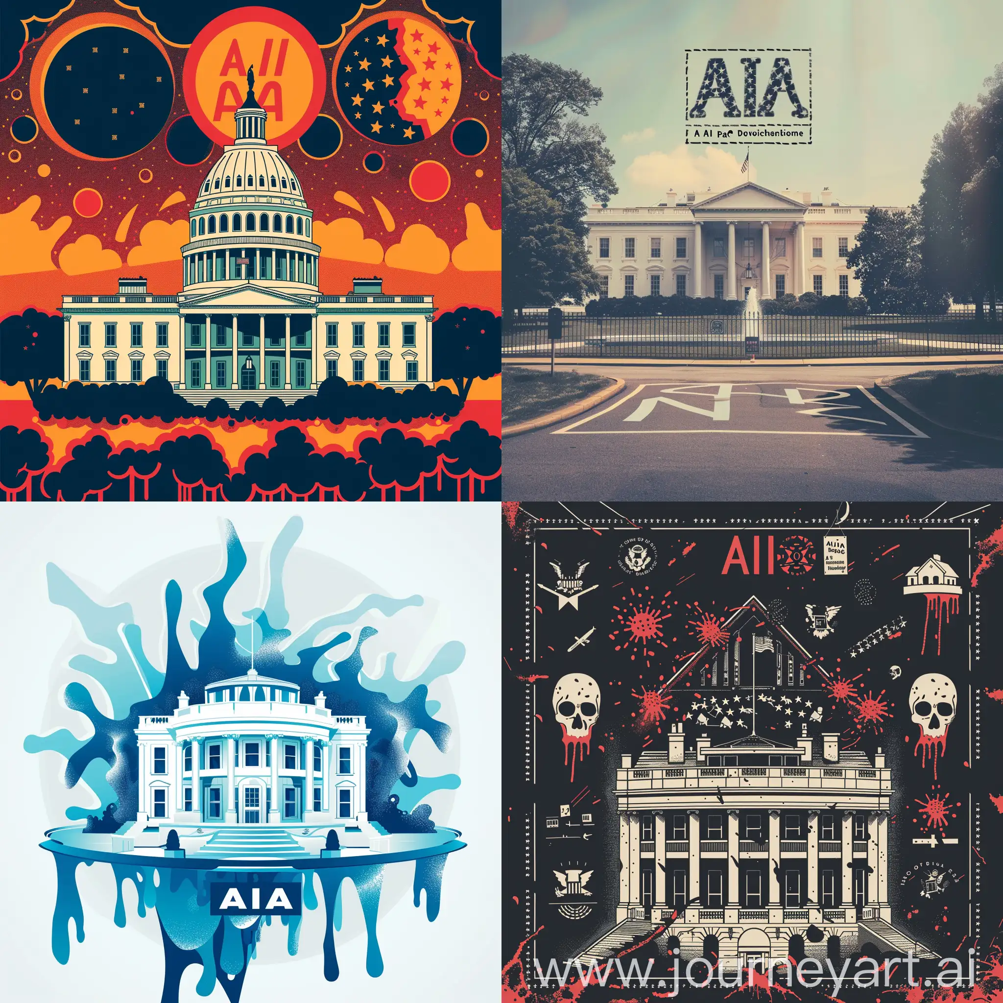 generate a protest poster with the theme: "AIPAC: A Plague on American Democracy" emphasize the idea of the plague and the motif of the white house