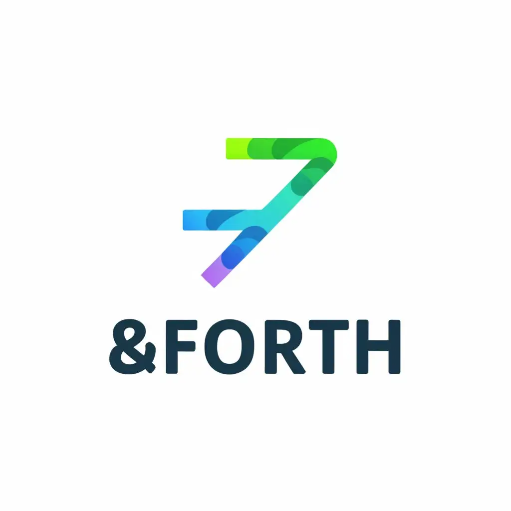 a logo design,with the text "&Forth", main symbol:Forward arrow,Moderate,clear background