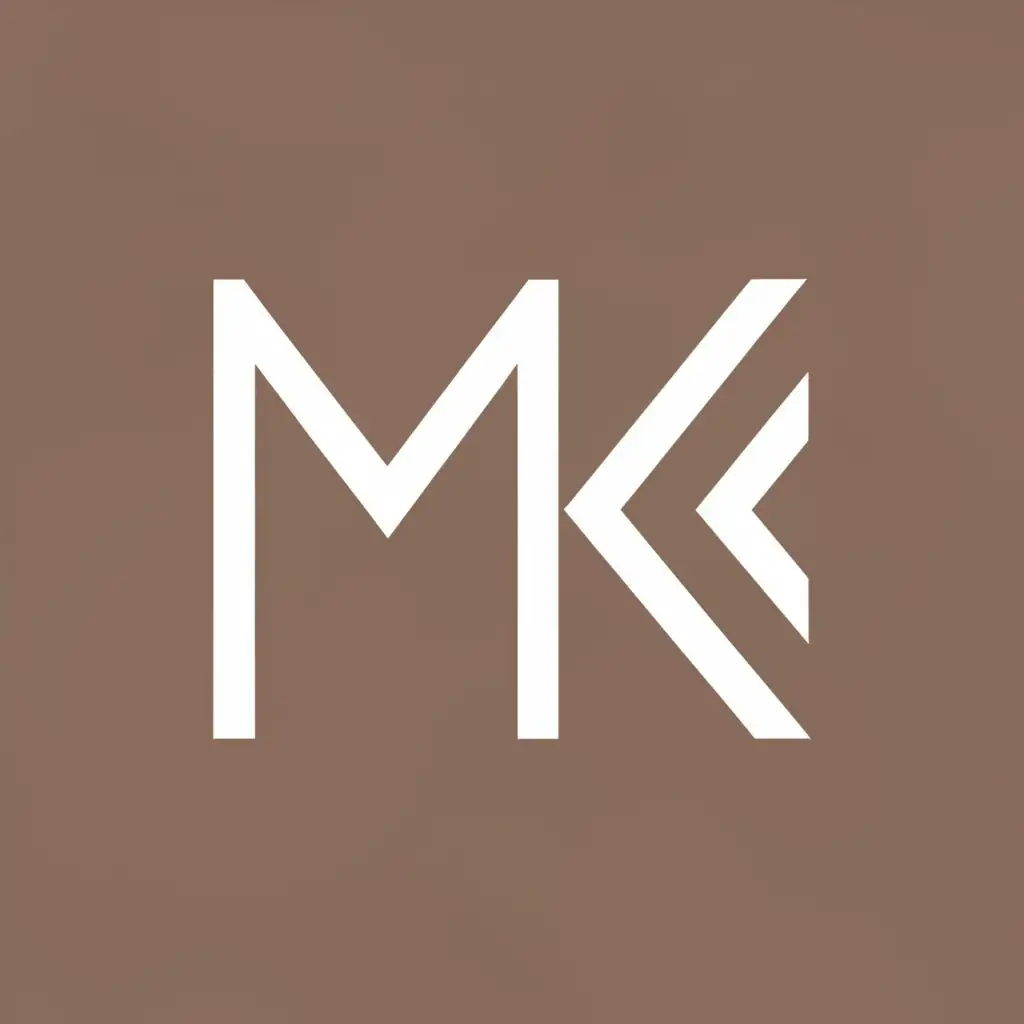 logo, Simple, neutral colors, shows architecture and design, with the text "MK", typography