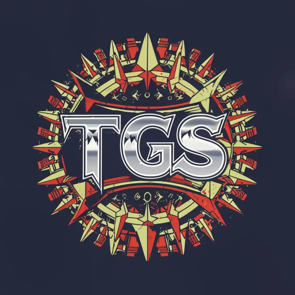 a logo design,with the text "TGS", main symbol:computer screen, dragons, sun rays, stars, community, video games, circular border, D&D, voxel, 3D sheen, fantasy roleplaying, open book, sharp edges, swords, shields, adventure, open world, friends,complex,be used in Events industry,clear background