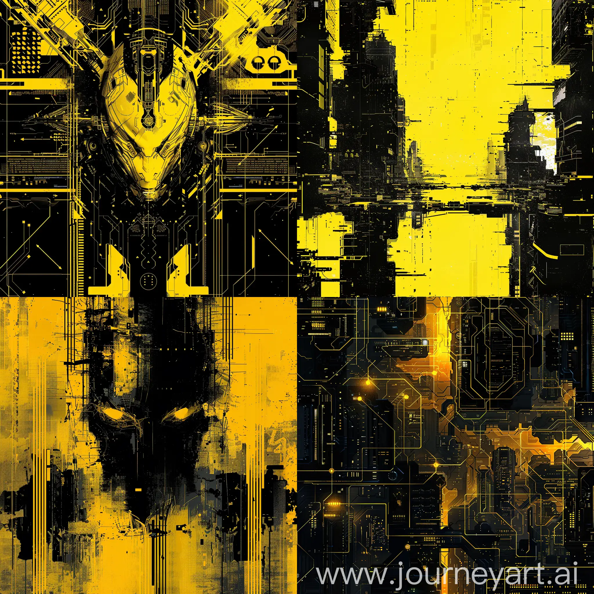 Futuristic-Cyberpunk-Yellow-and-Black-Wallpaper