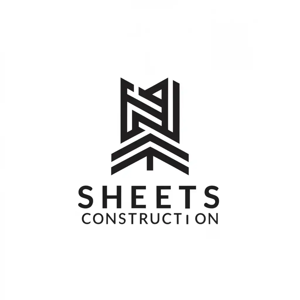 a logo design,with the text "Sheets Construction", main symbol:building,Moderate,be used in Construction industry,clear background