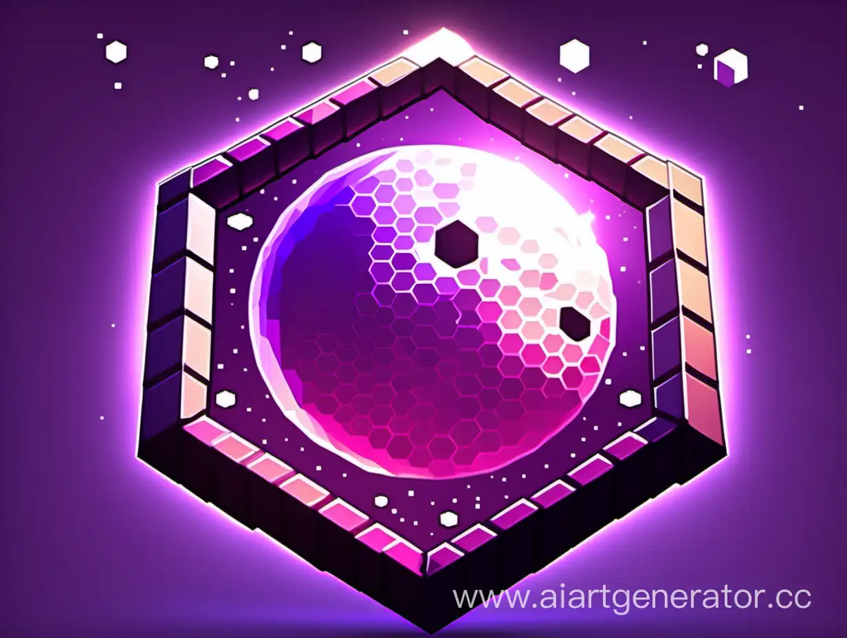 Minecraft-Style-PurplePink-Hexagon-Moon-Icon