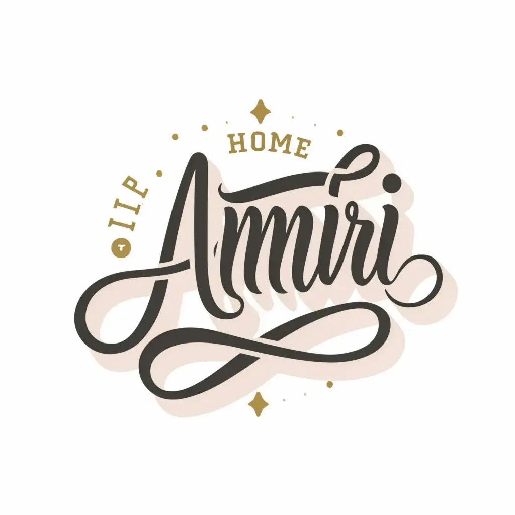 logo, For a family name, with the text "Amiri", typography, be used in Home Family industry