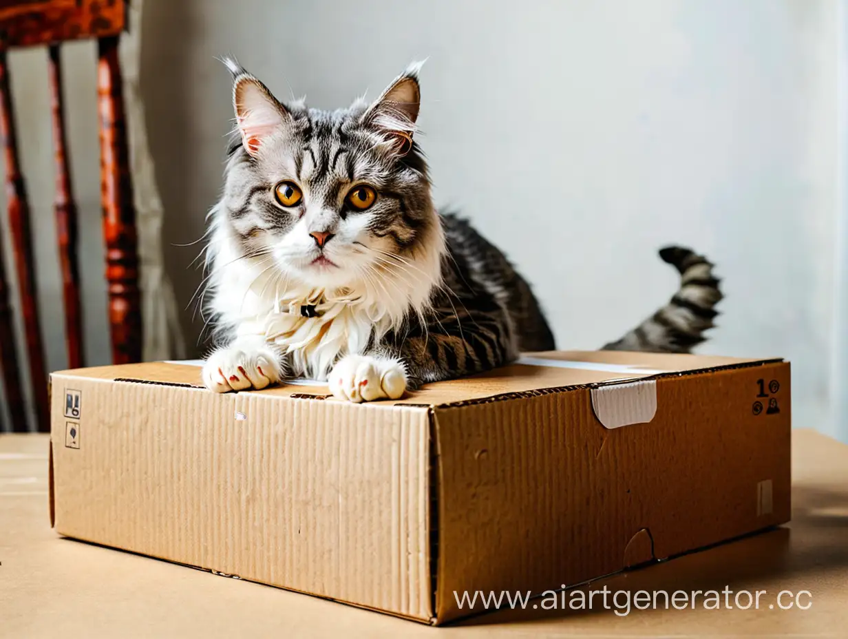 Adorable-Cat-Curiously-Explores-Tabletop-Box