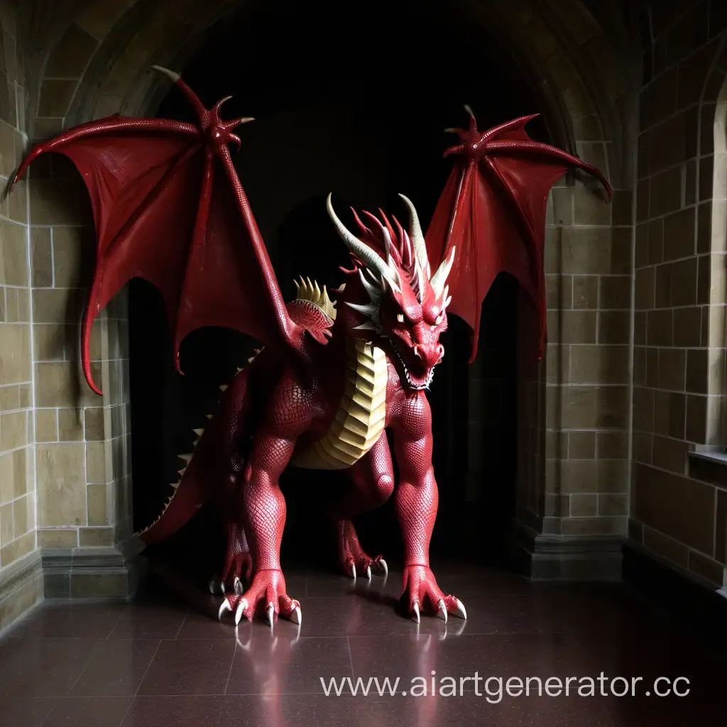 Majestic-Dragon-Roaming-Through-Castle-Halls
