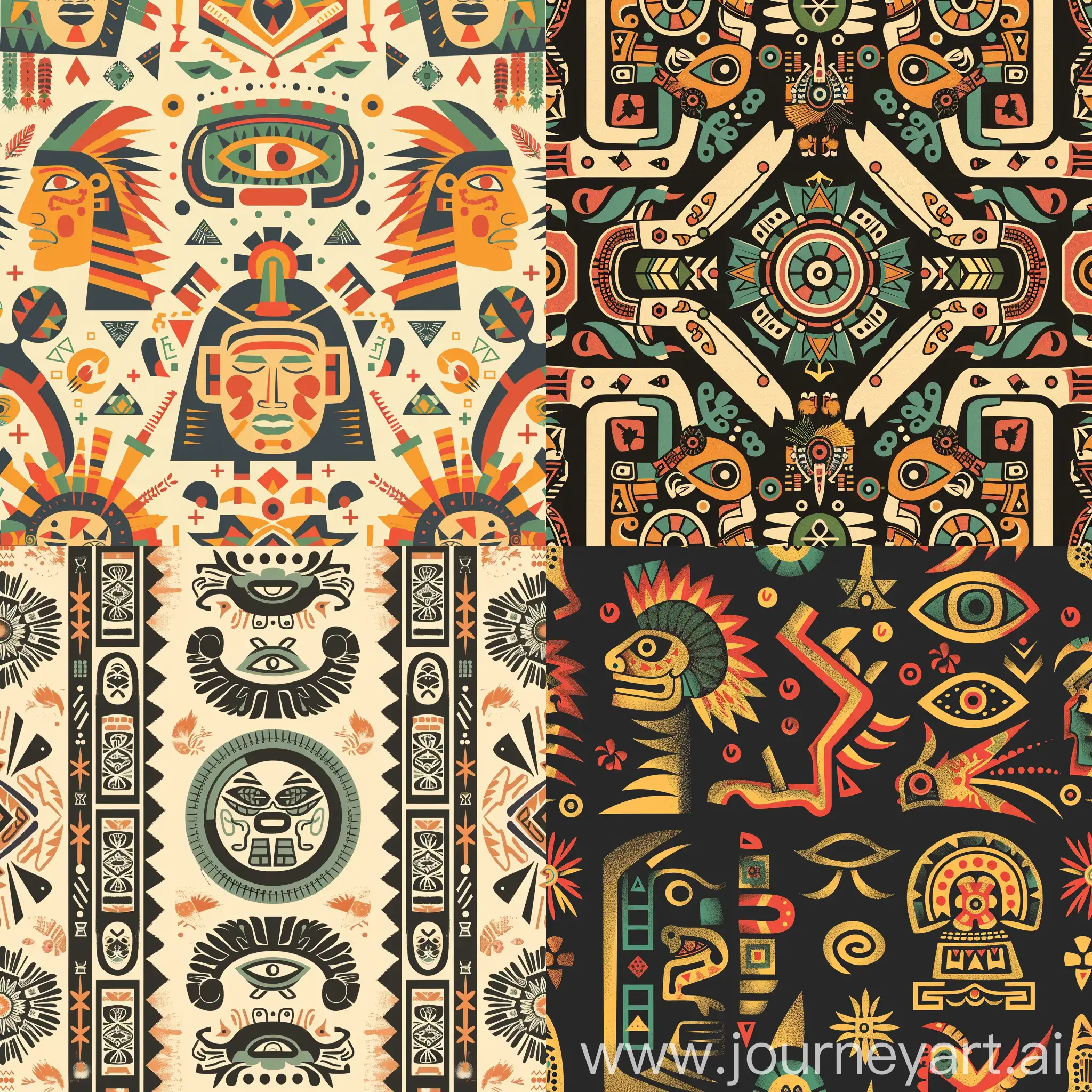 pattern with aztec elements, in vector style, hd quality