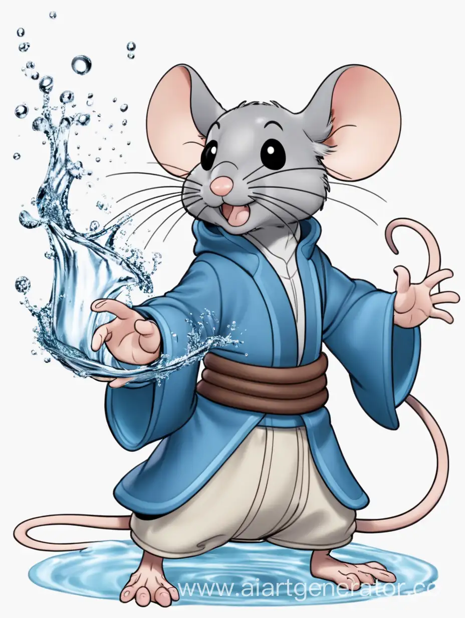 Whimsical-Mouse-Waterbender-Art-on-White-Background