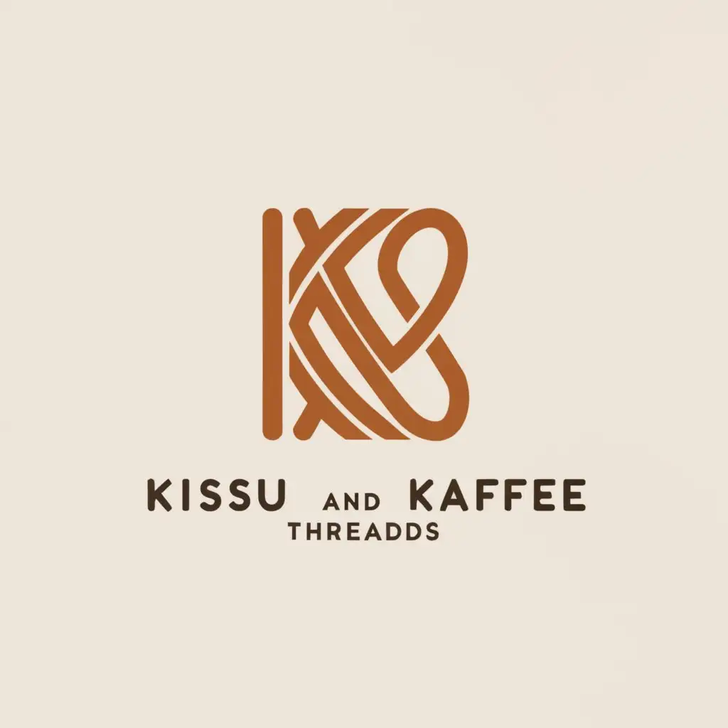 a logo design,with the text "Kitsu and Kaffee Threads", main symbol:This letter could be designed with a slightly sharper edge or a subtle nod to something emblematic of kitsu (which could imply a fox, if drawing from Japanese language, representing cleverness and adaptability). The tail of the 'K' could elegantly extend and curve, ready to interlock with the 'T'. The 'T' stands tall in the middle, acting as a bridge between Kitsu and Kaffee. Its horizontal bar can slightly overlap with both 'K's, creating a connection. This could be styled to imply a thread or a needle, subtly incorporating the apparel theme. Mirroring the first 'K' but with a softer, rounded approach, suggesting warmth and comfort, akin to the experience of enjoying coffee. Its diagonal line could interlock with the 'T' and the first 'K', completing the ensemble. Opt for a custom, sans-serif font that lends itself well to slight modifications, ensuring readability and uniqueness. The font should be modern yet timeless, reflecting the brand's forward-thinking yet classic appeal. Consider integrating a minimalistic icon that combines elements of coffee (like a coffee bean or cup) and apparel (a hanger, thread, or needle) subtly within or around the "KKT" arrangement. This could be a creative challenge but, if done right, adds a layer of brand storytelling. Ensure the logo works in both black and white and color versions. It should be legible in various sizes, from the small tags on apparel to larger marketing materials.,Minimalistic,clear background