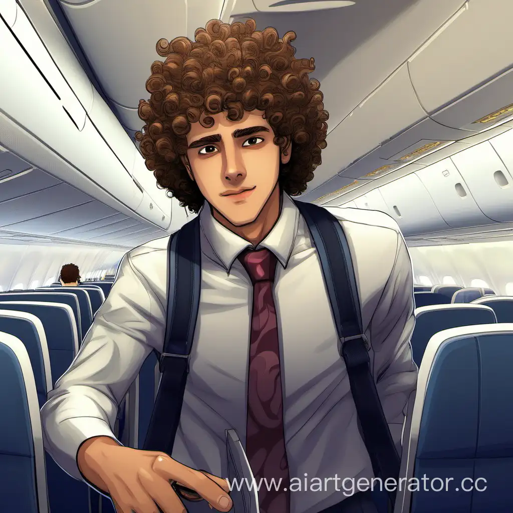 Adventurous-Curly-Guy-Boarding-a-Flight