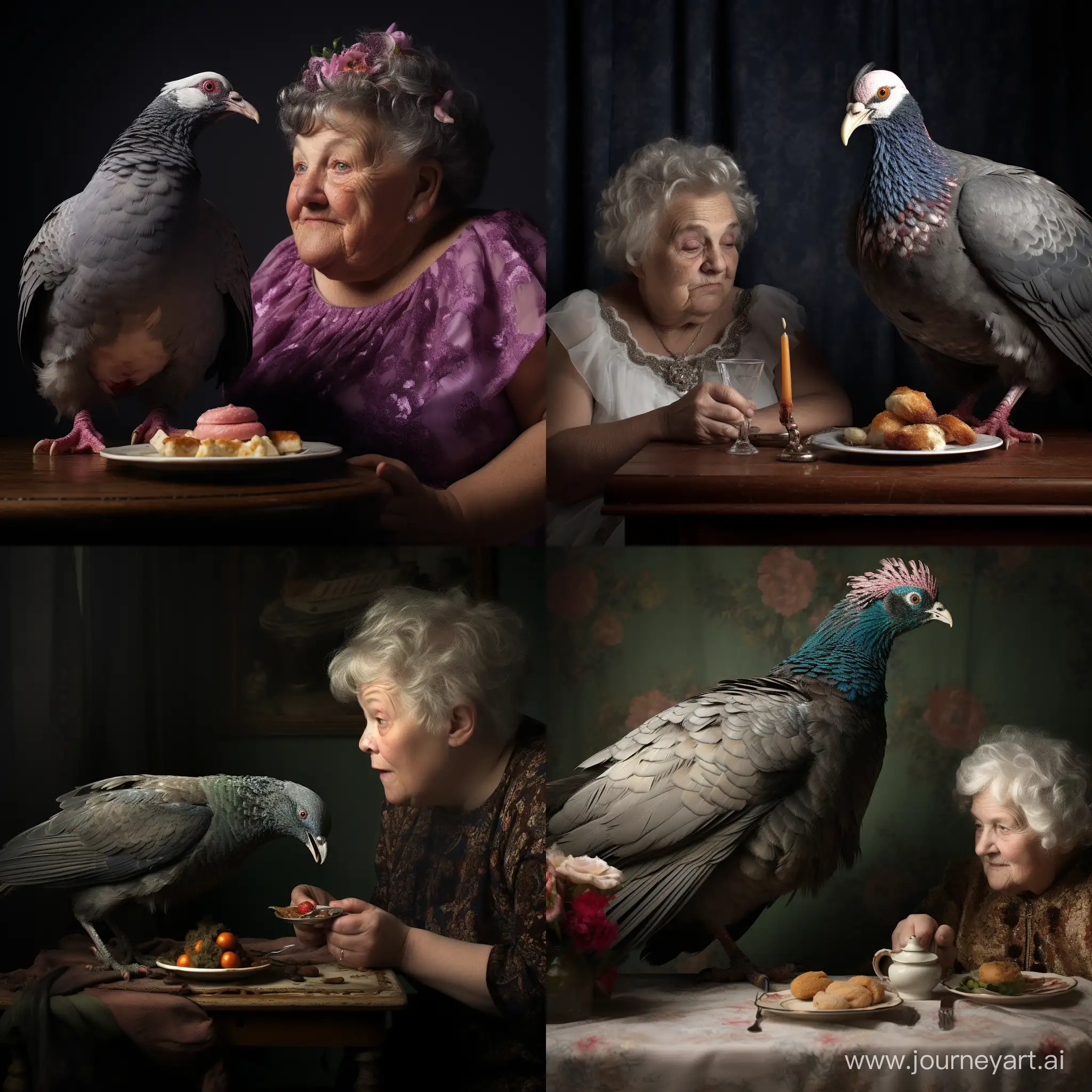 Голубь ест бабушек