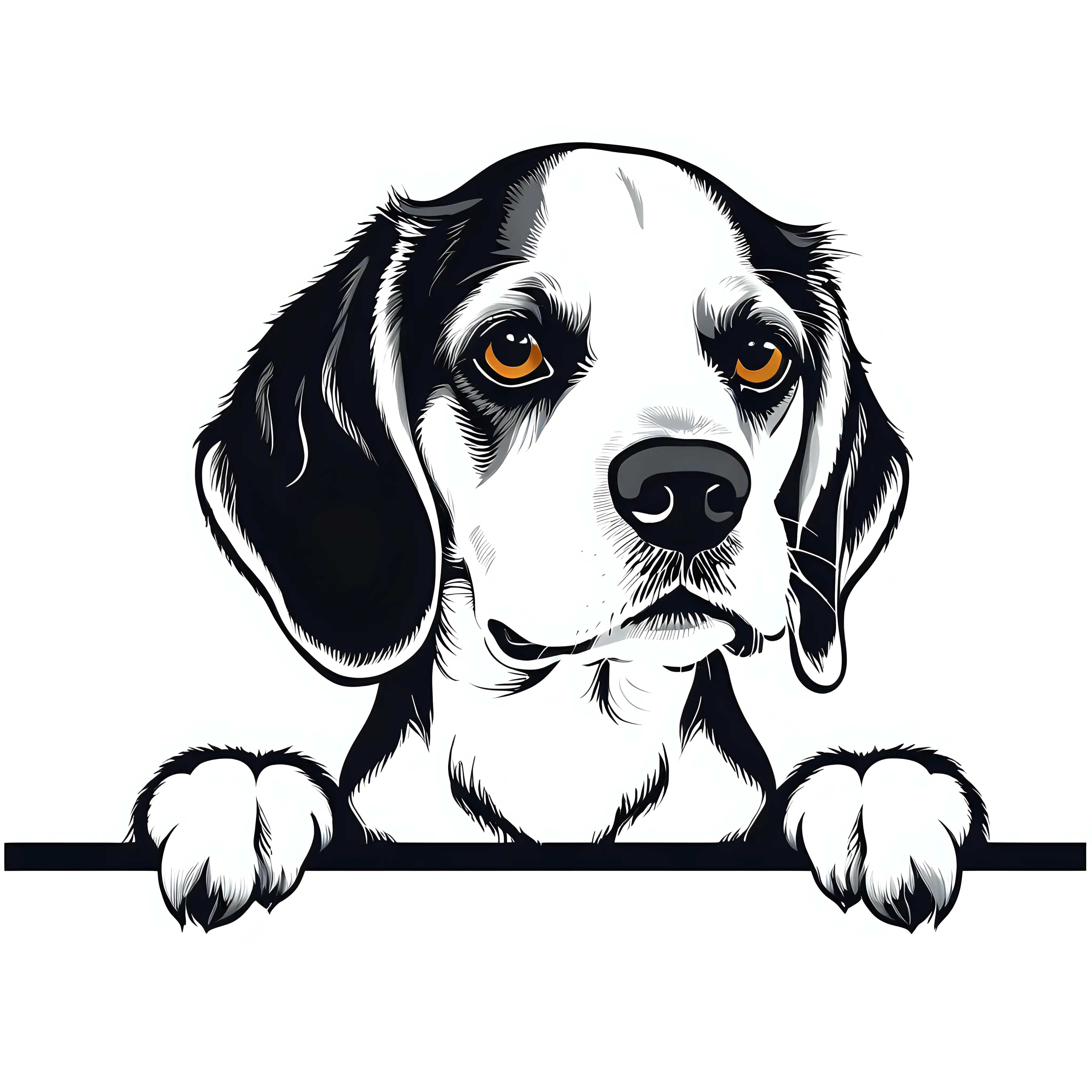 beagle vector art, white background