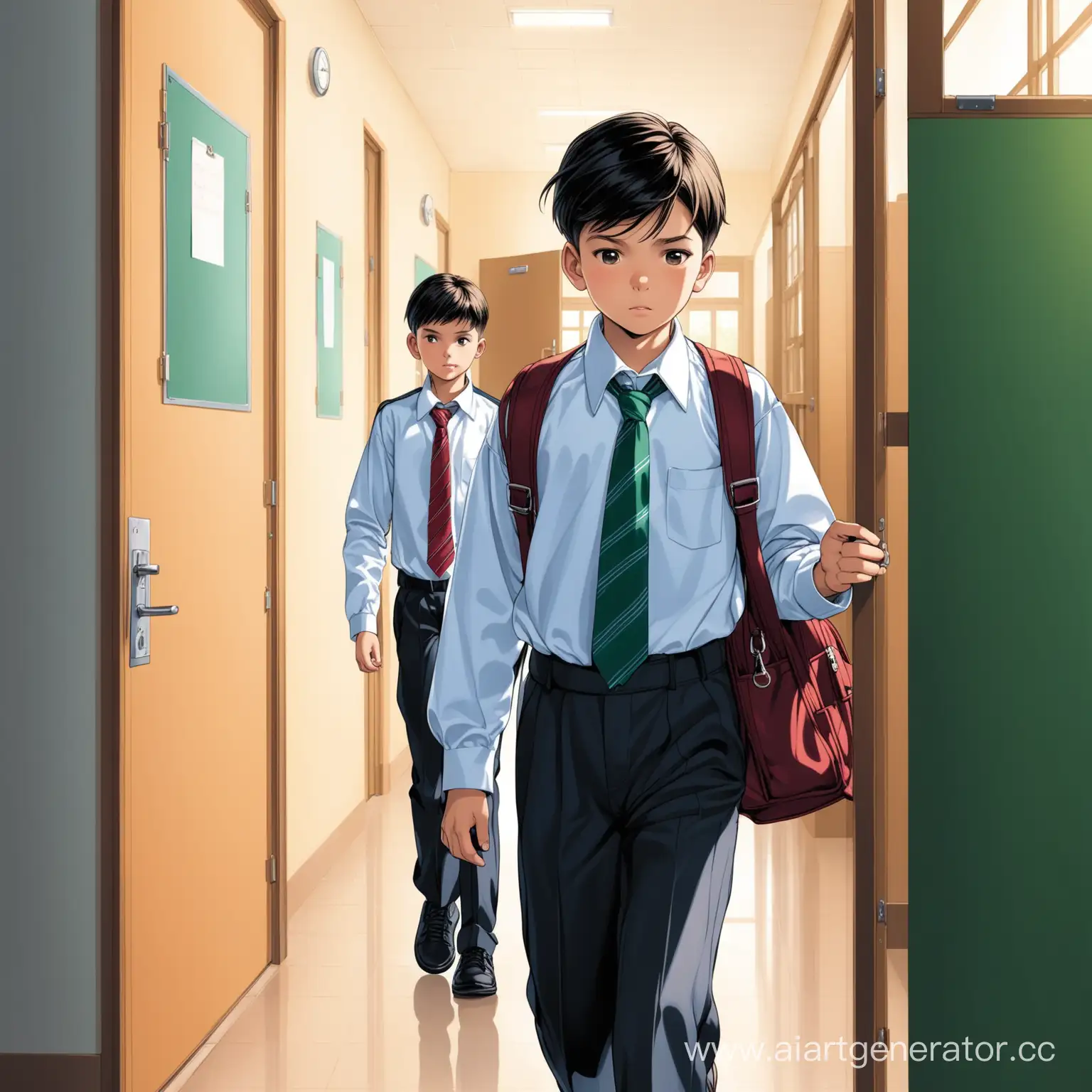 12 летний мальчик заходит в школу