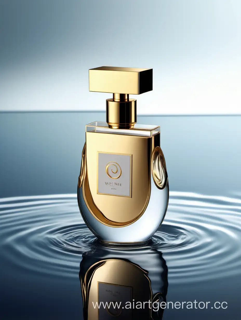 Luxurious-WaterShaped-Perfume-Bottle-with-Gold-Cap
