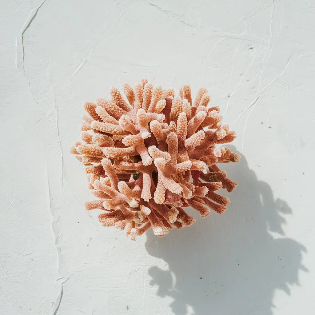 Coral Reef on White Background Serene and Minimalist Digital Art