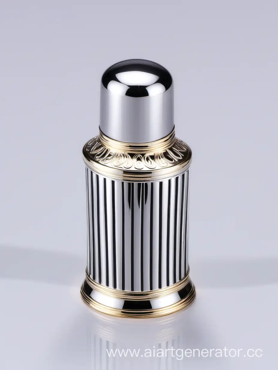 Zamac Perfume decorative ornamental long cap,   LINES metallizing finish