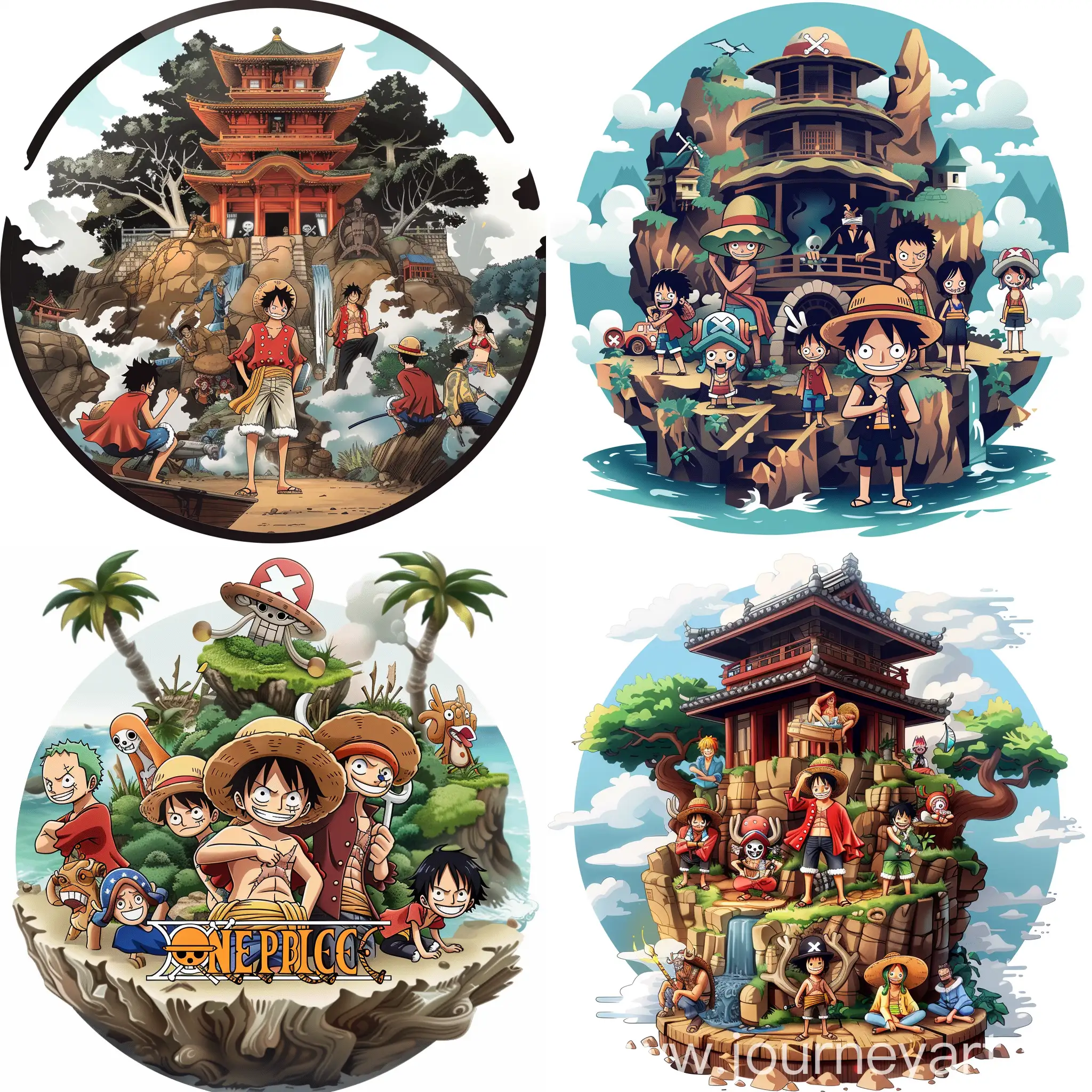 Anime-Island-Logo-Featuring-One-Piece-and-Jujutsu-Kaisen-Characters