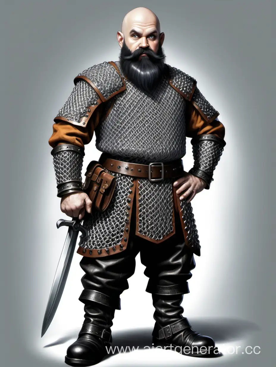 Bald-Dwarf-Warrior-in-Chainmail-Armor-and-Leather-Pants