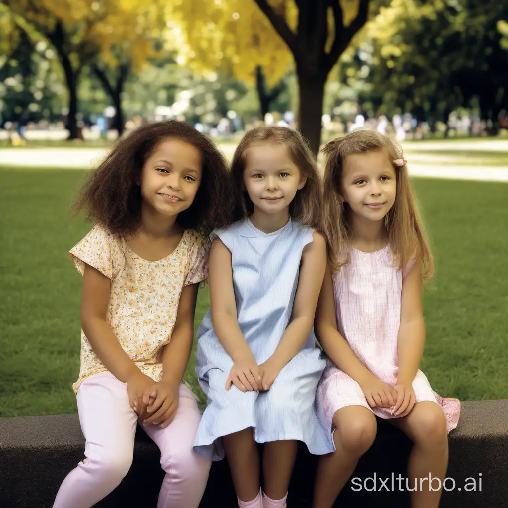 Girl in the park with her sisters