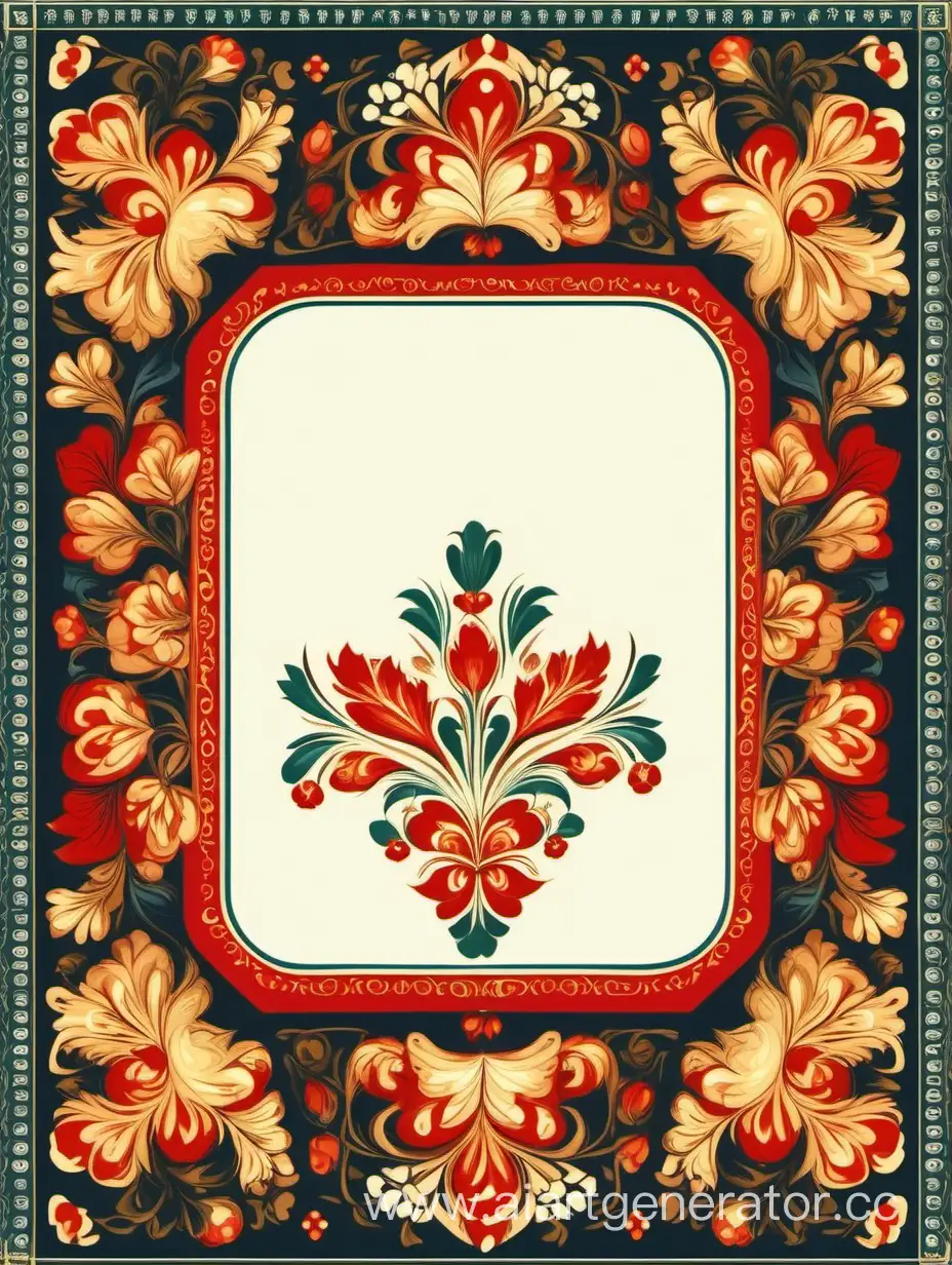 Traditional-Russian-Folk-Ornament-Frame-on-Empty-Background
