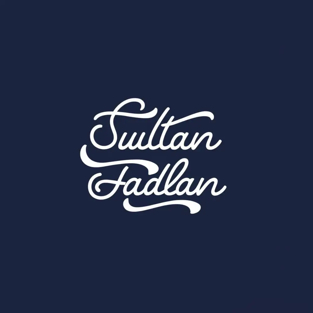 a logo design,with the text "Sultan Fadlan ", main symbol:Generate a simple and elegant text-based logo for the brand 'Sultan Fadlan'. The logo should include the brand name and be suitable for use in both digital and print media. The design should be in a single color, preferably a shade of blue to represent trust and stability. The font should be modern and clean, such as the 'Futura' or 'Avenir' typefaces. The size of the logo should be optimized for a square canvas.,complex,clear background