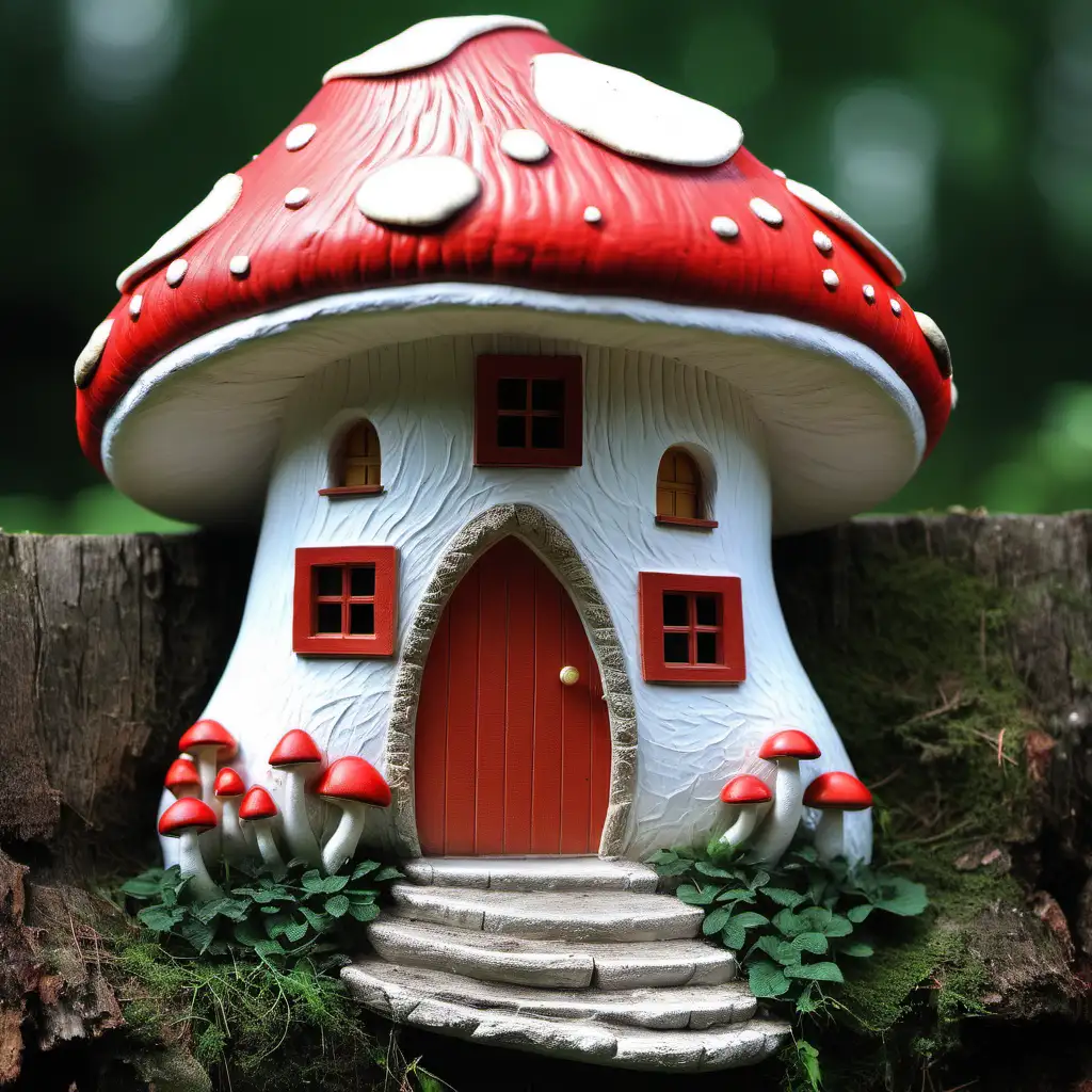 relief, mushroom house, in a mushroom village