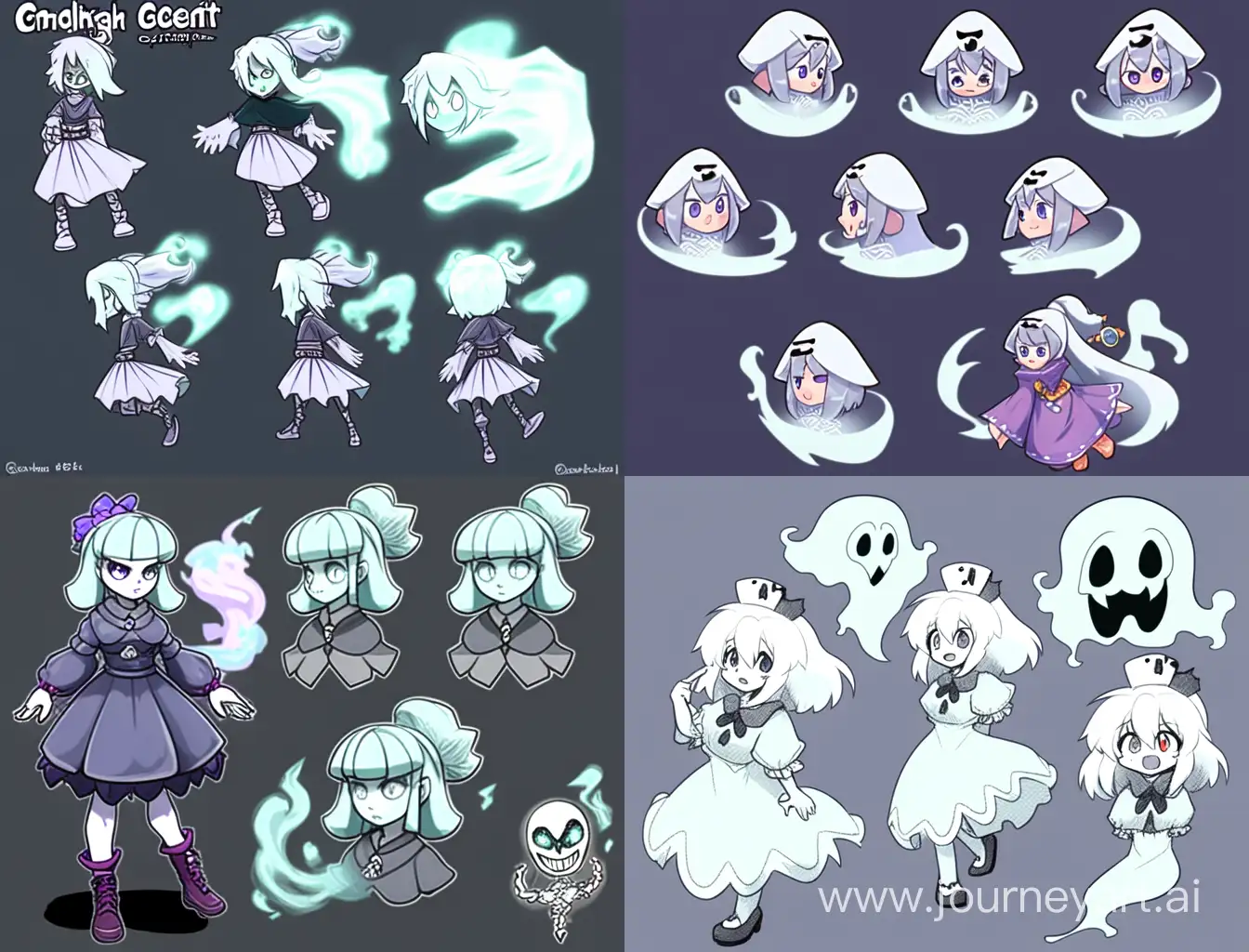 cartoony ghost-girl character concept