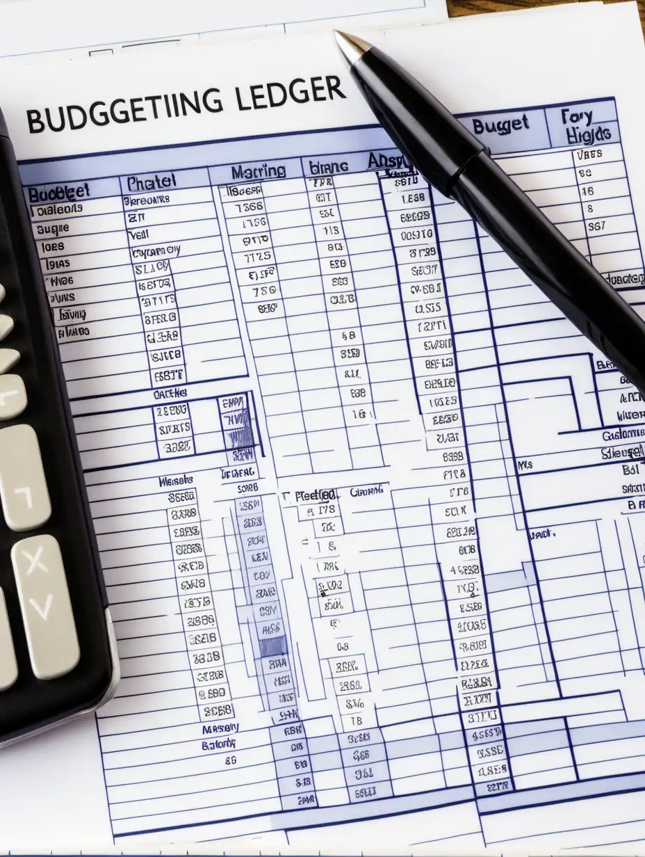 Financial Budgeting with Ledger Charts and Calculator