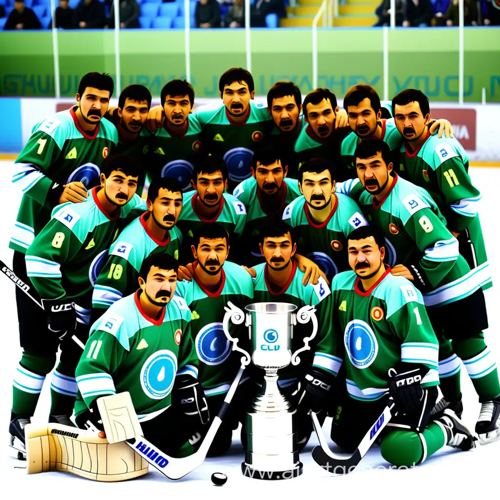 Узбекский хоккейный клуб "Хумо" выигрывает кубок.