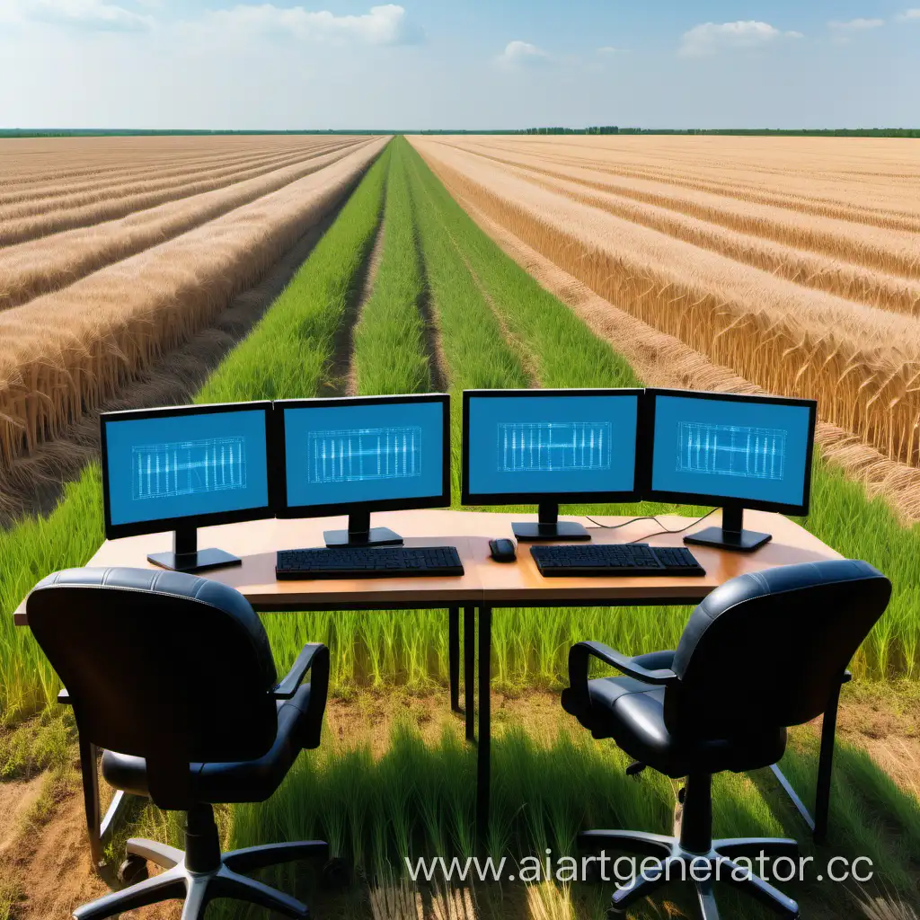 Programmers-at-Work-Round-Table-in-Wheat-Field-with-Computers