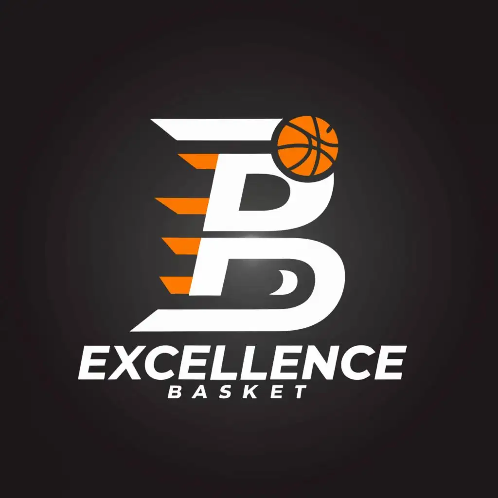 a logo design,with the text "ExcellenceBasket", main symbol:Initial,Moderate,be used in Sports Fitness industry,clear background