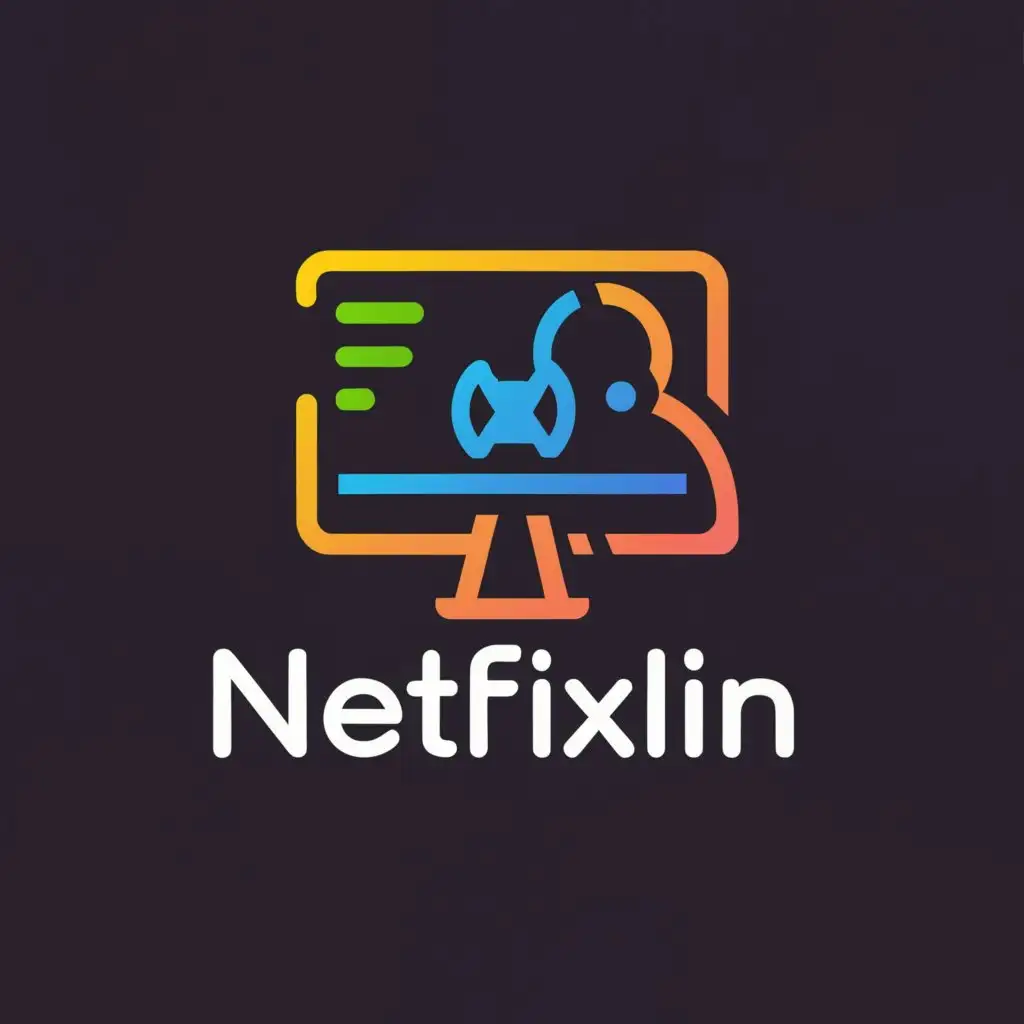 a logo design,with the text "netfixin", main symbol:Computer repair and web development,Minimalistic,be used in Technology industry,clear background