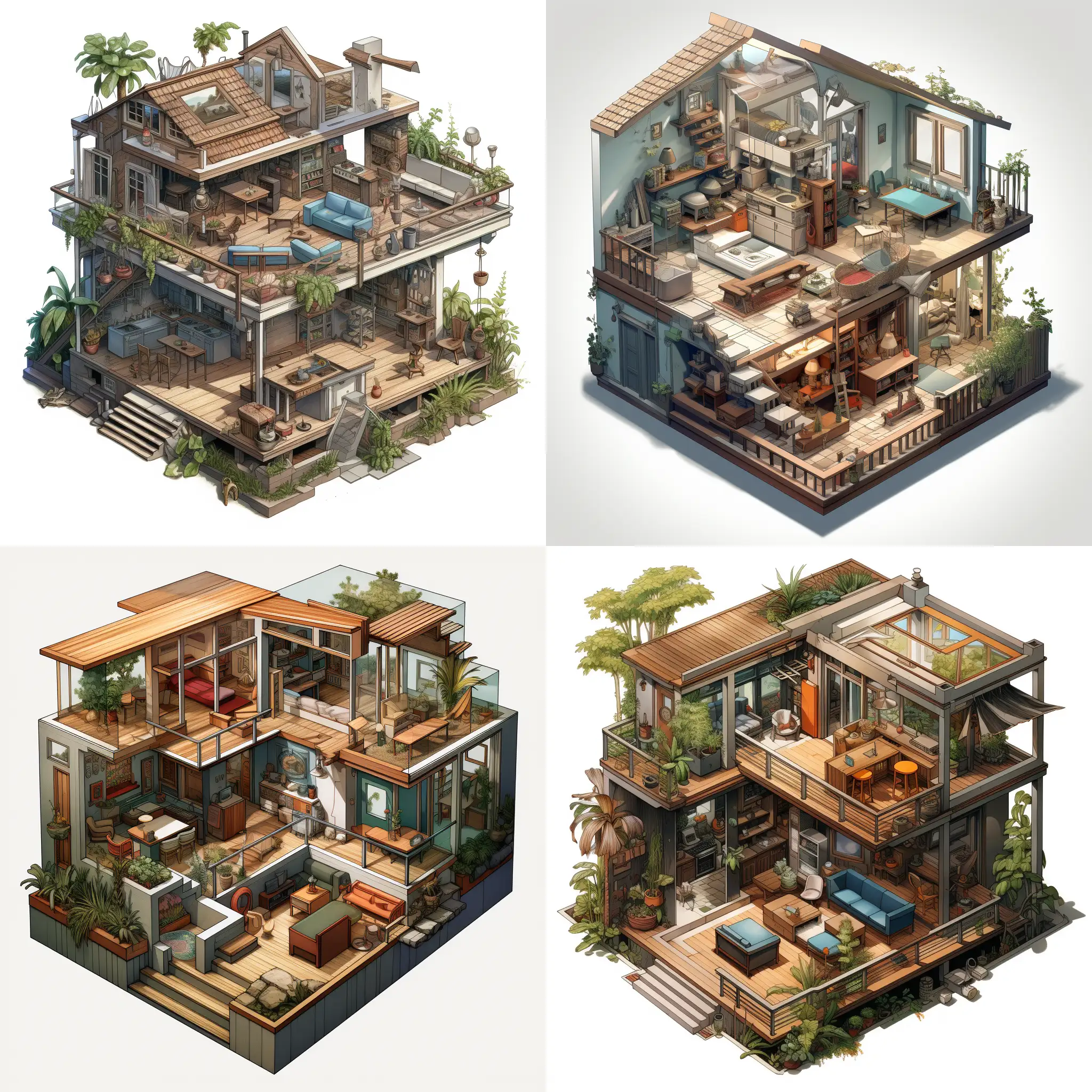 Isometric-Modern-Cottage-Diorama-with-Ultra-Realistic-Micro-Detailing