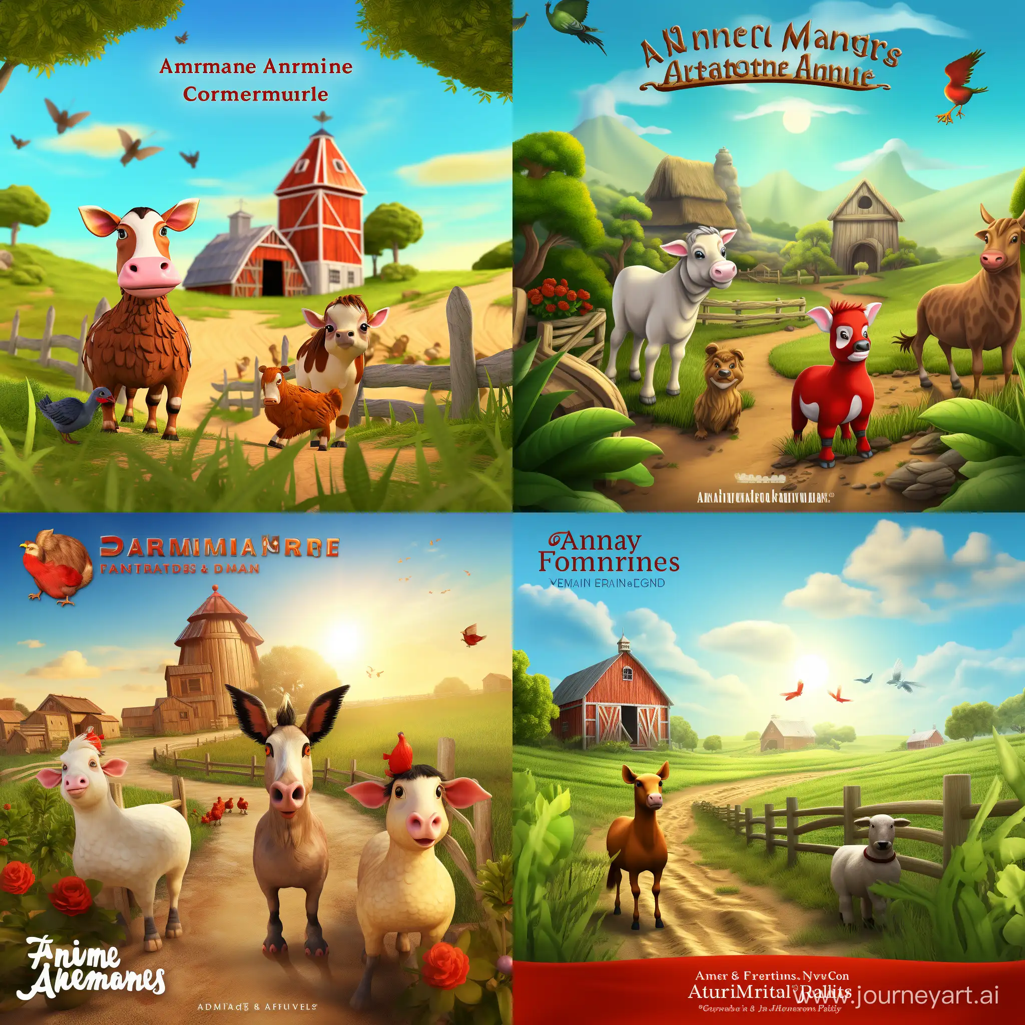 Title: "Farm Adventures: A Captivating 3D Journey"

Picture Prompt:
[Image: An animated farm scene with diverse animals collaborating and celebrating their triumphs in a lush, vibrant environment.]

Shortened Text:

Embark on a captivating 3D journey into the lively world of the farm. Witness the power of unity and collaboration as the animals overcome challenges and celebrate their victories. Experience stunning 3D animation that brings the farm to life, capturing the essence of nature and the delightful expressions of the animal characters. Celebrate the universal themes of friendship, bravery, and the joy of embracing one's true nature.

[Picture: A close-up of the animal characters, showcasing their expressions and personalities, surrounded by the beauty of the farm environment.]