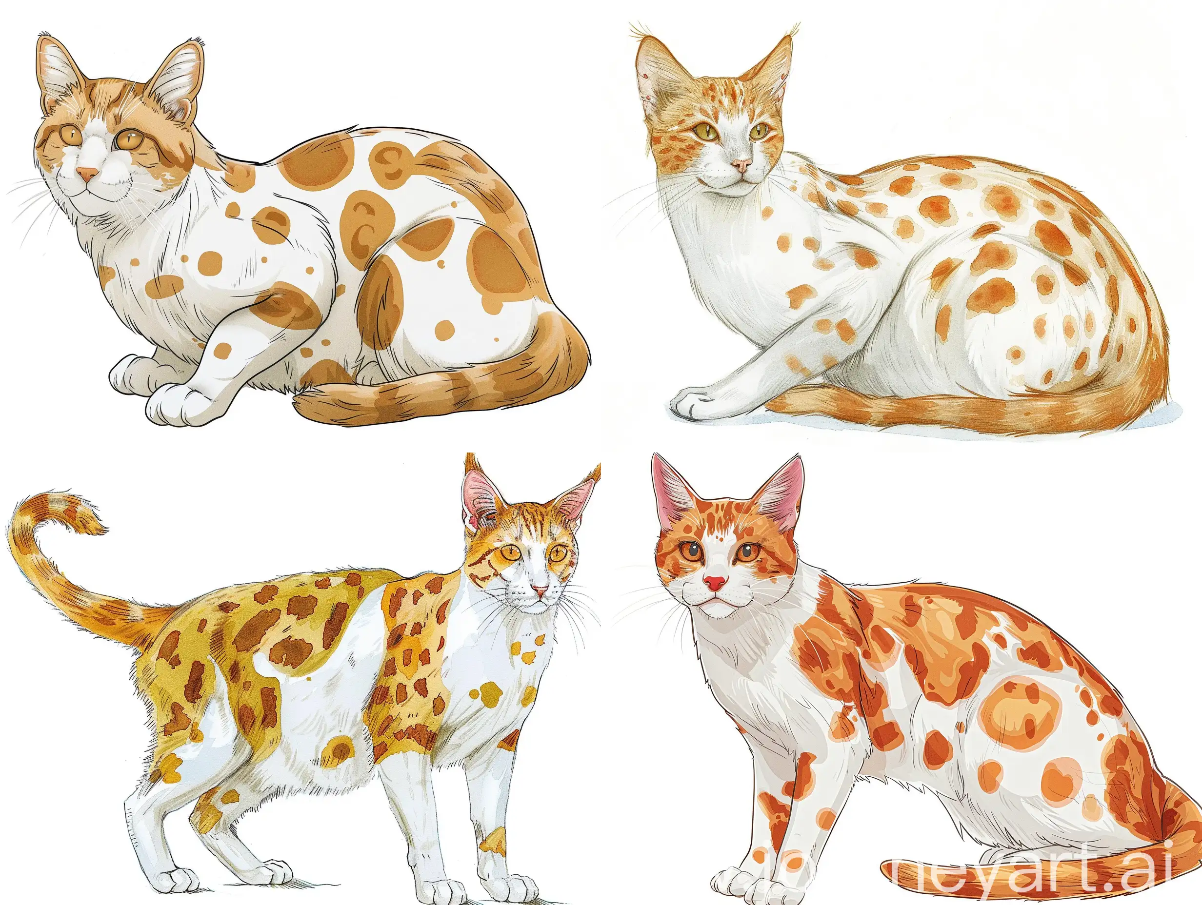 Dworterrier-Cat-with-Ginger-Spots-on-White-Background