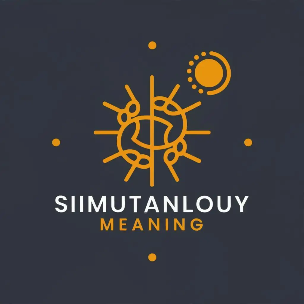 logo, shinning sun, puzzle. look elegant and modern, with the text "Simultaneously Meaning", typography, be used in Education industry

put handshake on the logo


