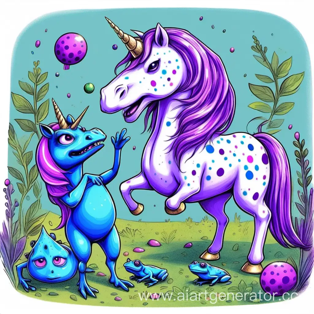 Startling-Unicorn-and-Colorful-Frog-Encounter