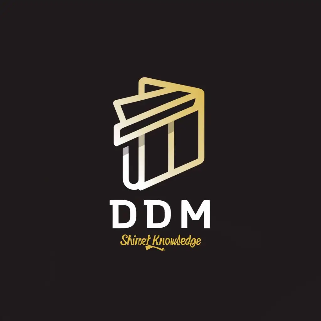 a logo design,with the text "D.D.M", main symbol:Shine of Knowledge,Minimalistic,be used in Internet industry,clear background